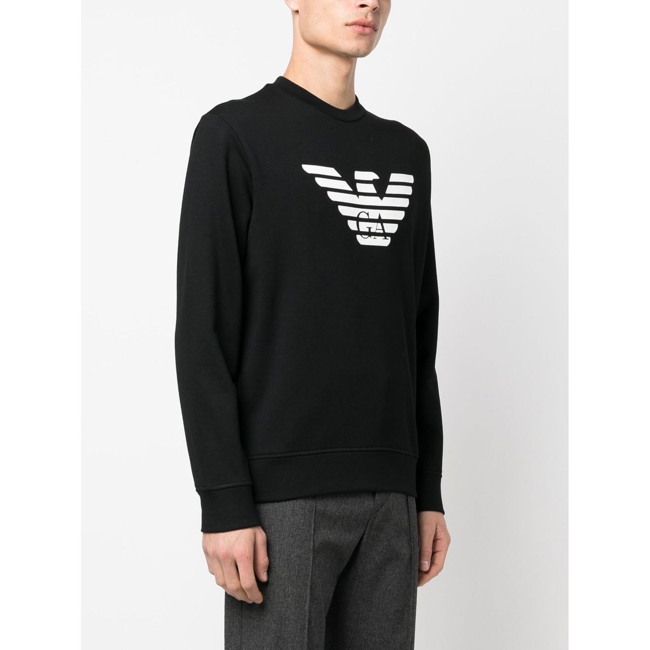 Emporio Armani Modal-blend sweatshirt with logo print Topwear