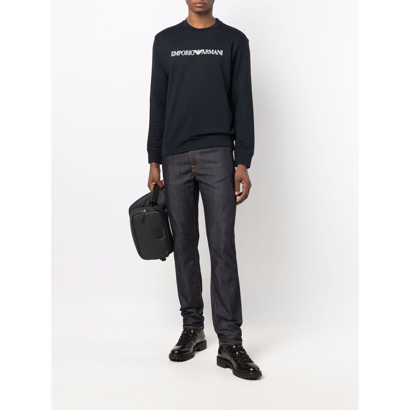 Emporio Armani Modal-blend sweatshirt with logo print Topwear