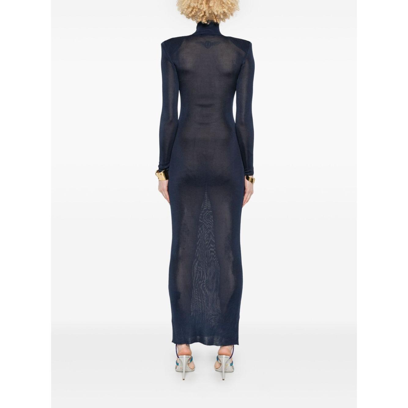 Self-Portrait knitted maxi dress RS25-125XNAVY-P25