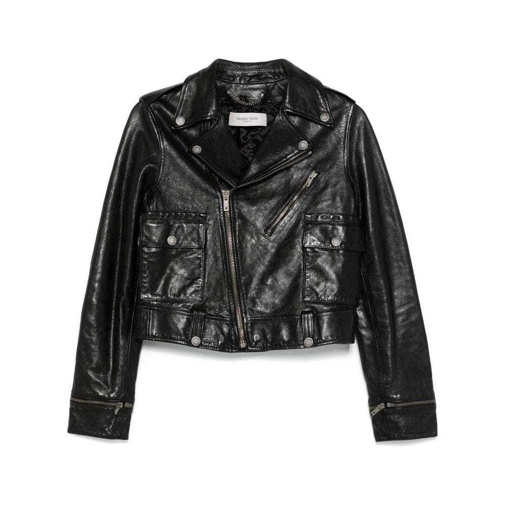 Golden Goose leather jacket with shiny effect GWP02137P00119590100-P25