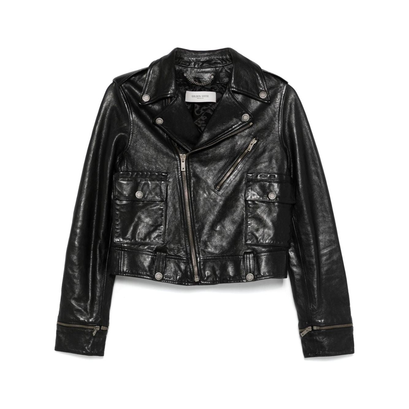 Golden Goose leather jacket with shiny effect GWP02137P00119590100-P25