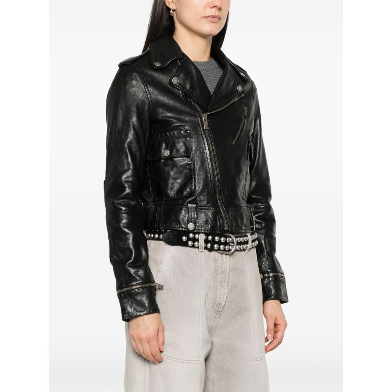 Golden Goose leather jacket with shiny effect GWP02137P00119590100-P25