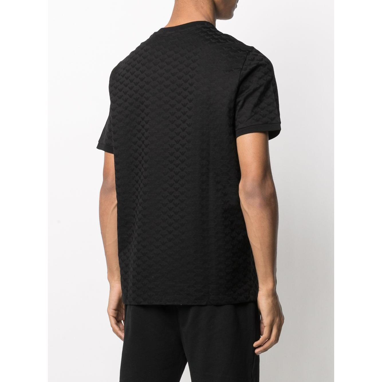 Emporio Armani Mercerised-jersey T-shirt with all-over jacquard eagle 8N1TL71JHWZ0999-P25