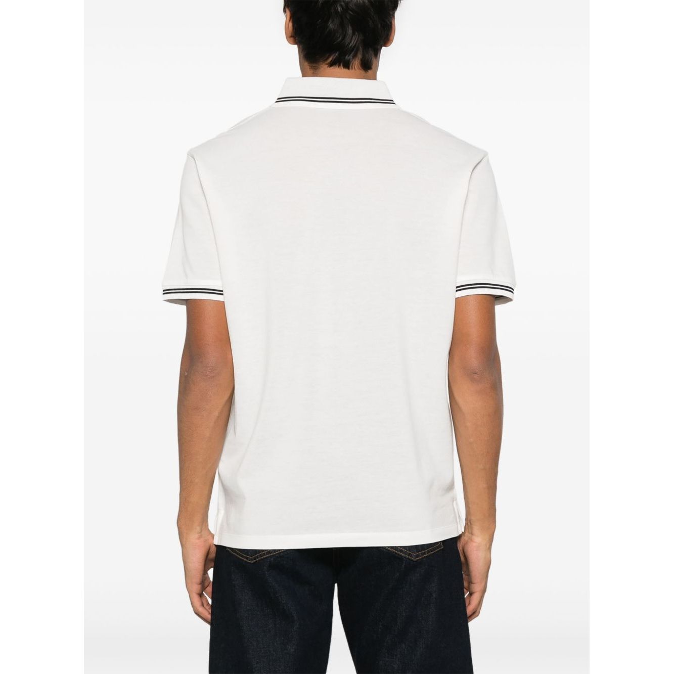 Emporio Armani Piqué polo shirt with piped collar Topwear
