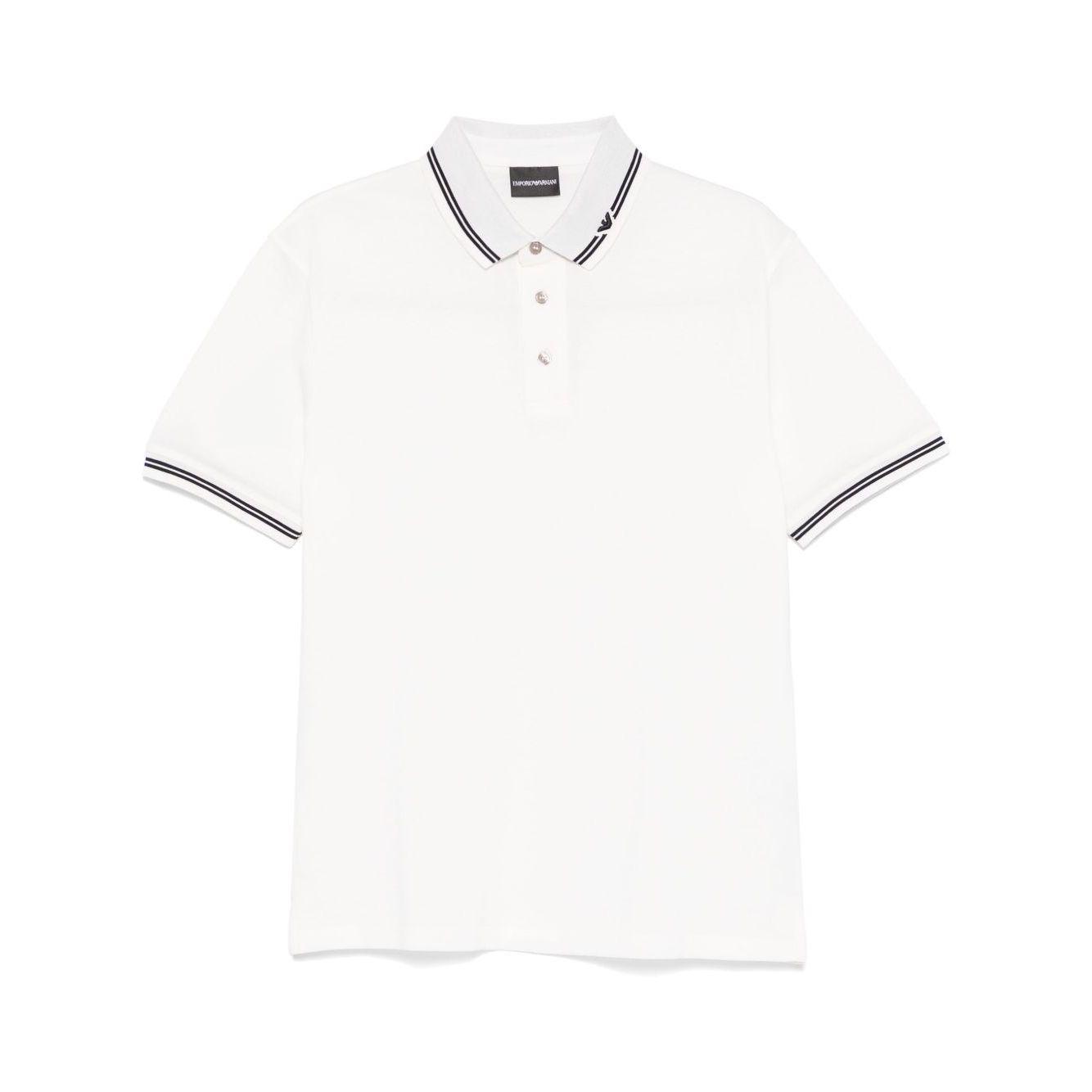 Emporio Armani Piqué polo shirt with piped collar Topwear