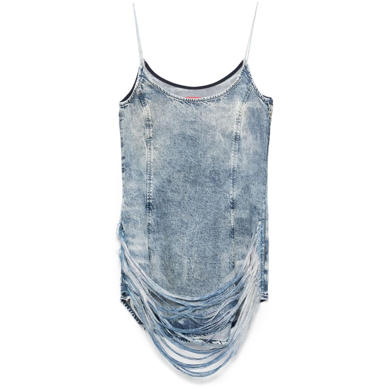 Diesel Tencel denim mini dress with fringes