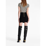 Balmain Button Embellished Knitted Skirt EF1LB290KB070PA-P25
