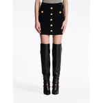 Balmain Button Embellished Knitted Skirt EF1LB290KB070PA-P25