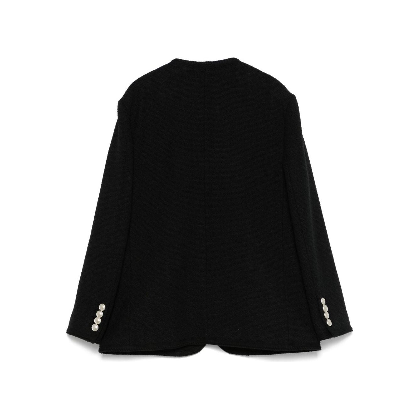 Dunst Collarless Oversized Tweed Jacket UDJA5A109BKBLACK-P25