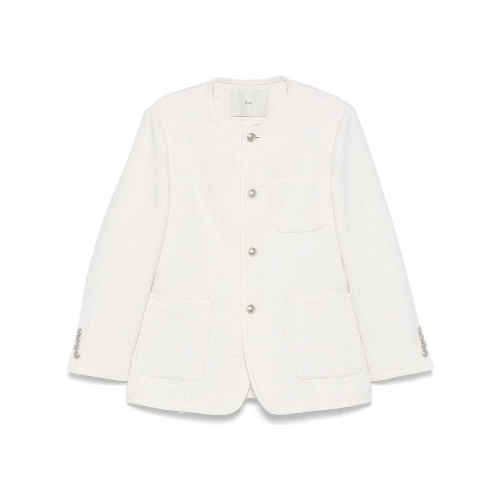 Dunst Collarless Oversized Tweed Jacket UDJA5A109CRIVORY-P25