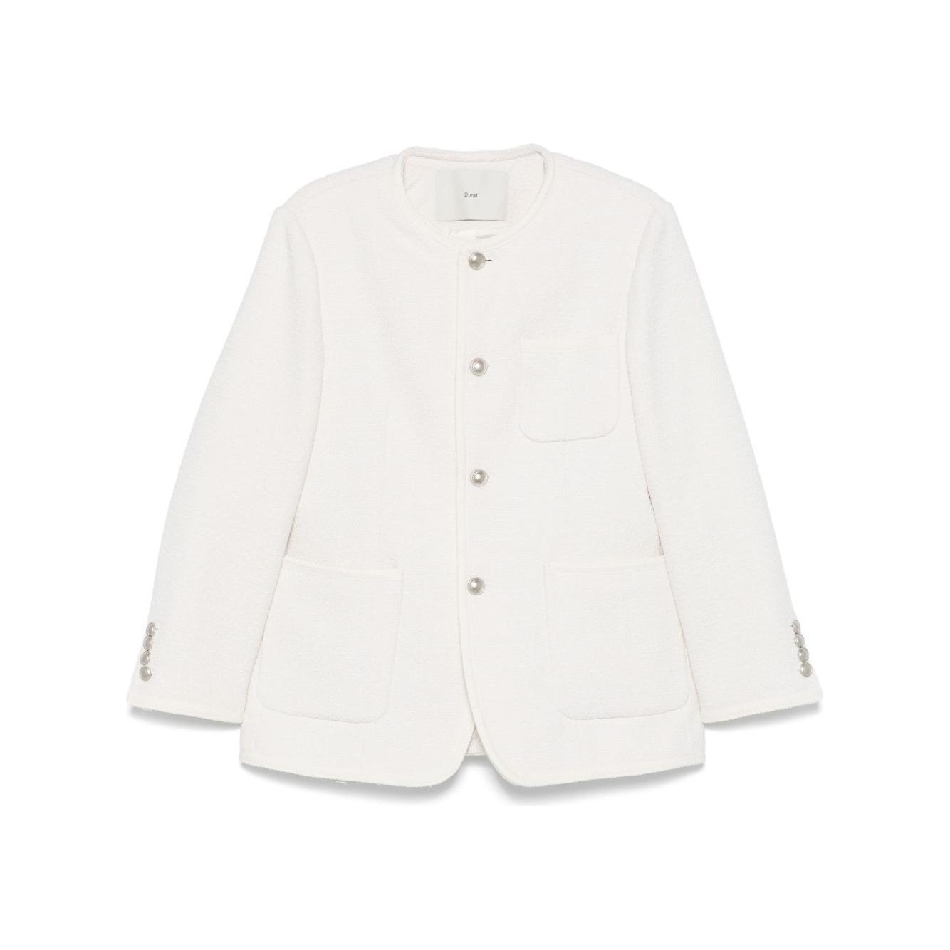 Dunst Collarless Oversized Tweed Jacket UDJA5A109CRIVORY-P25