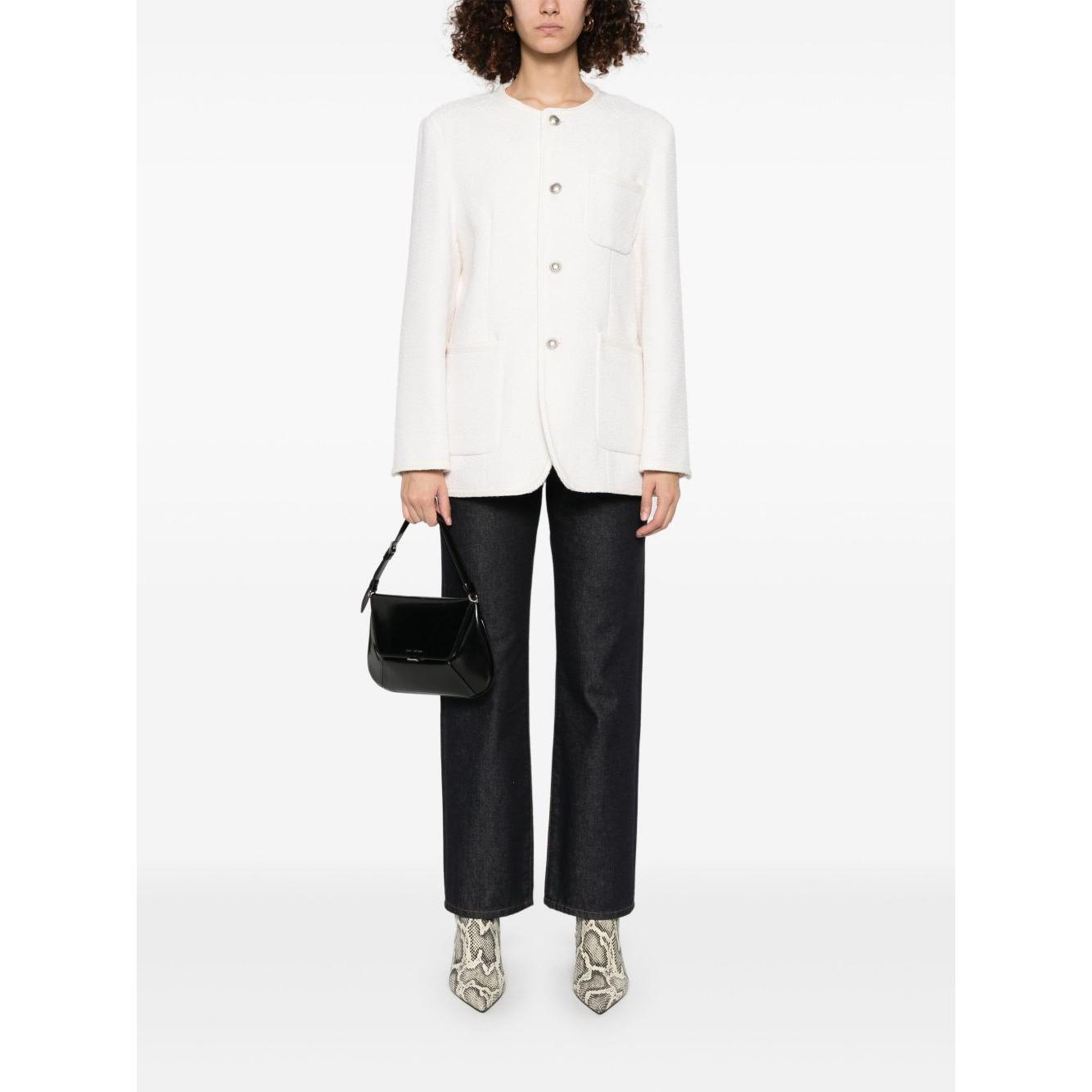 Dunst Collarless Oversized Tweed Jacket UDJA5A109CRIVORY-P25