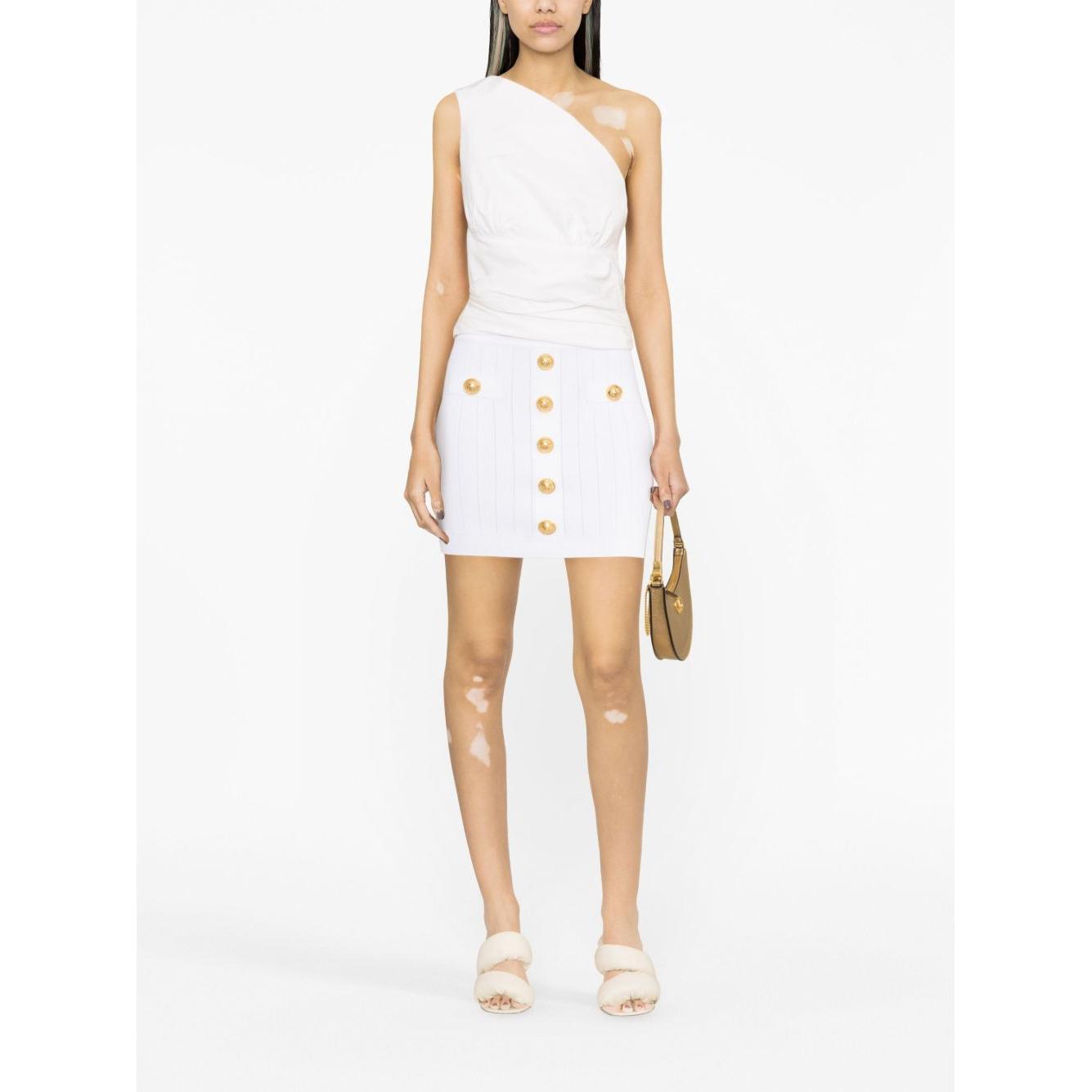 Balmain ribbed-knit miniskirt EF1LB290KB070FA-P25