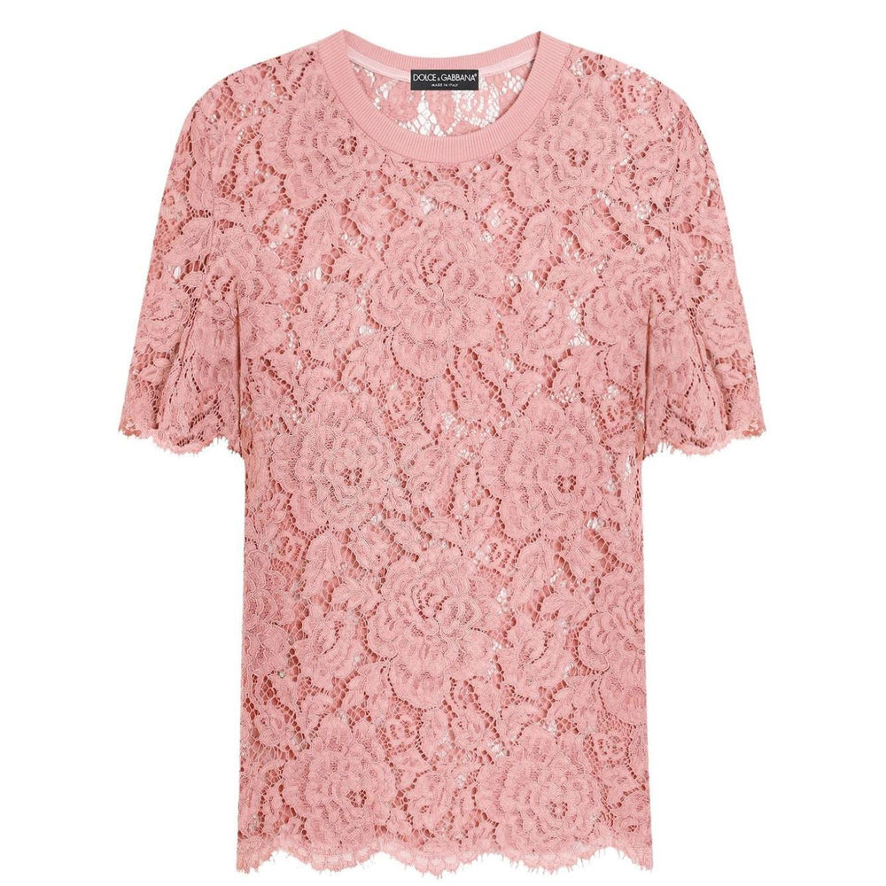 Dolce & Gabbana corded lace short sleeved T-shirt F8V21THLM7LF0473-P25