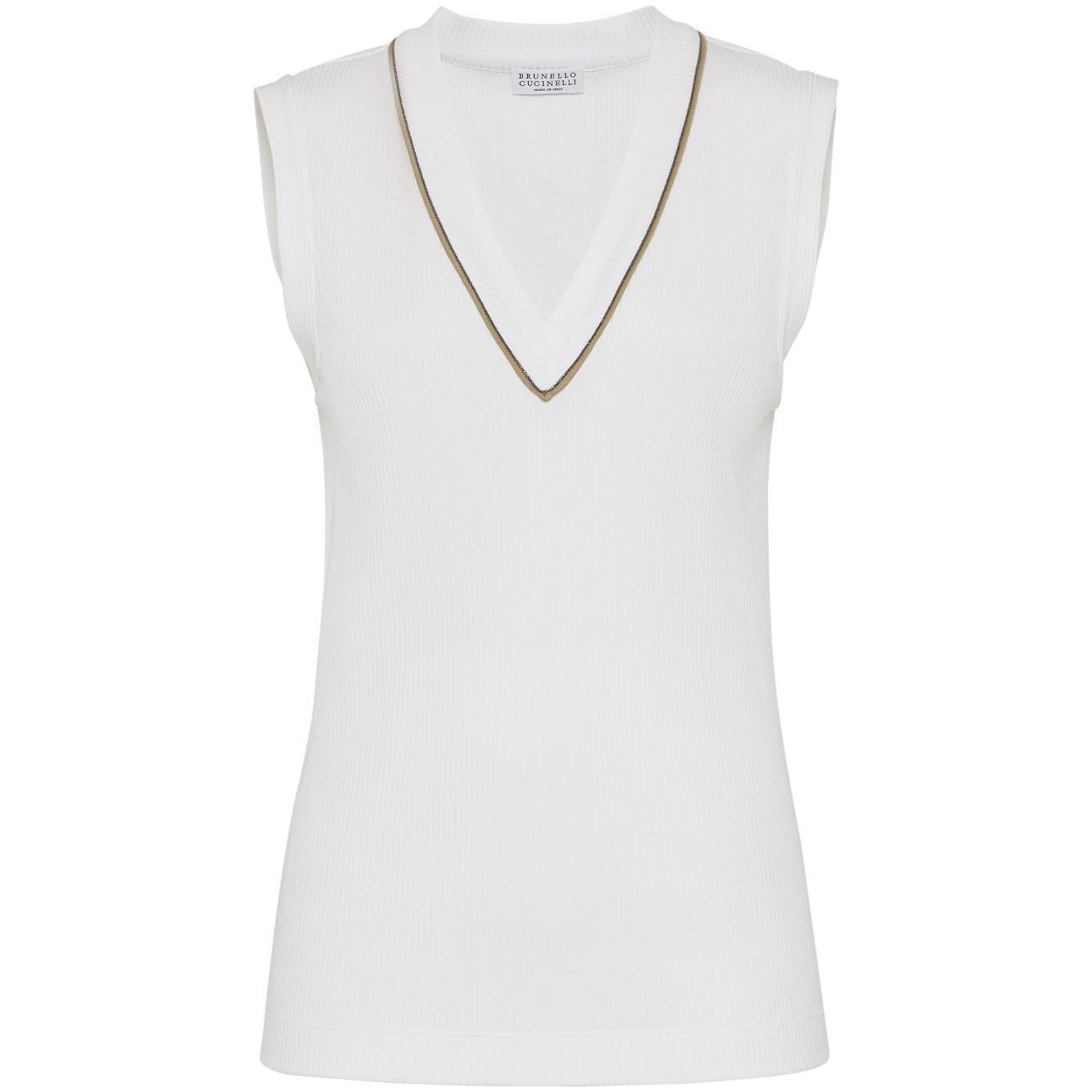 Brunello Cucinelli Top White MG902FP312COW29-P25