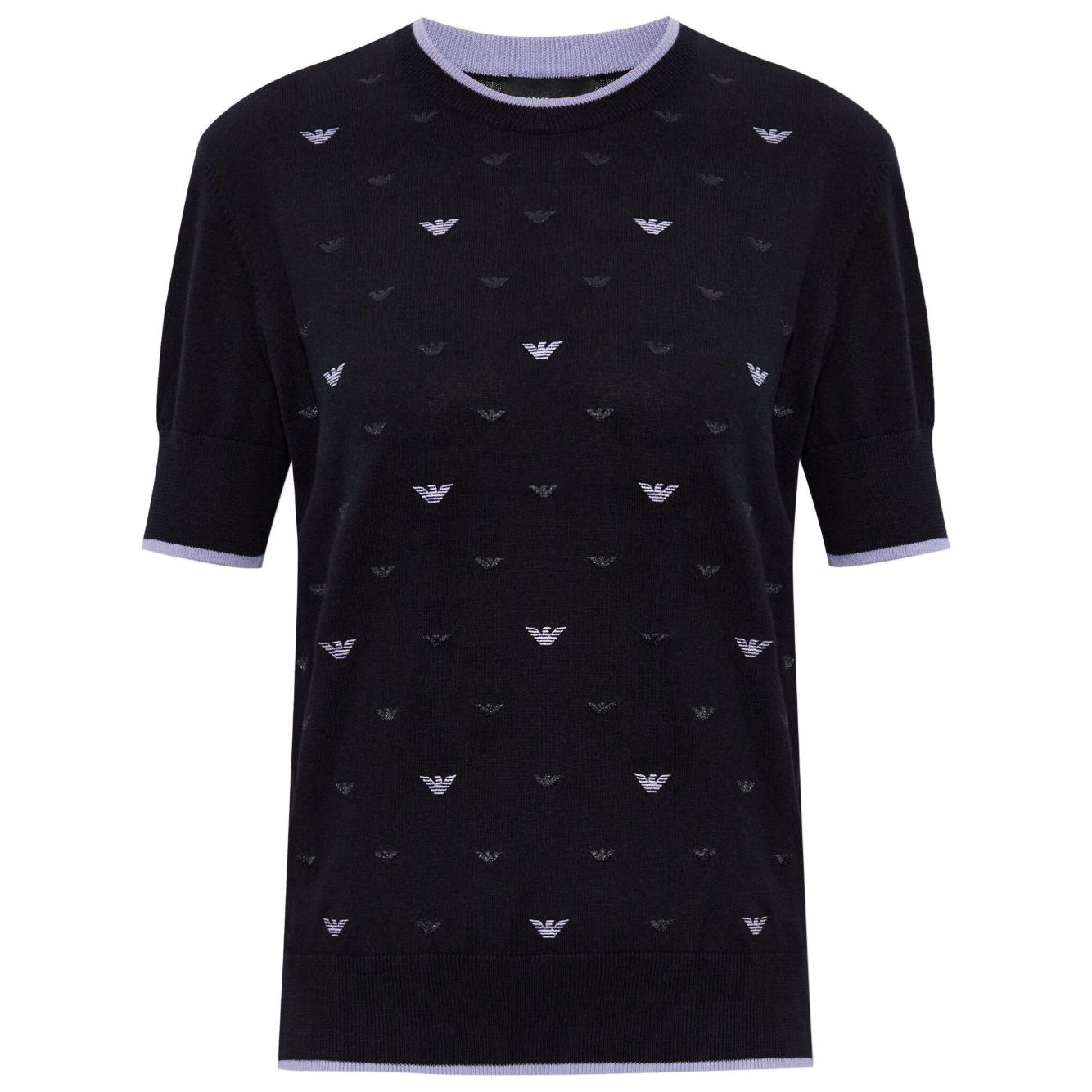 Emporio Armani Jumper with all-over micro eagle embroidery Topwear