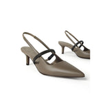 Brunello Cucinelli City Heels in Nappa Leather with Shiny Strap MZSKC2715C5859-P25
