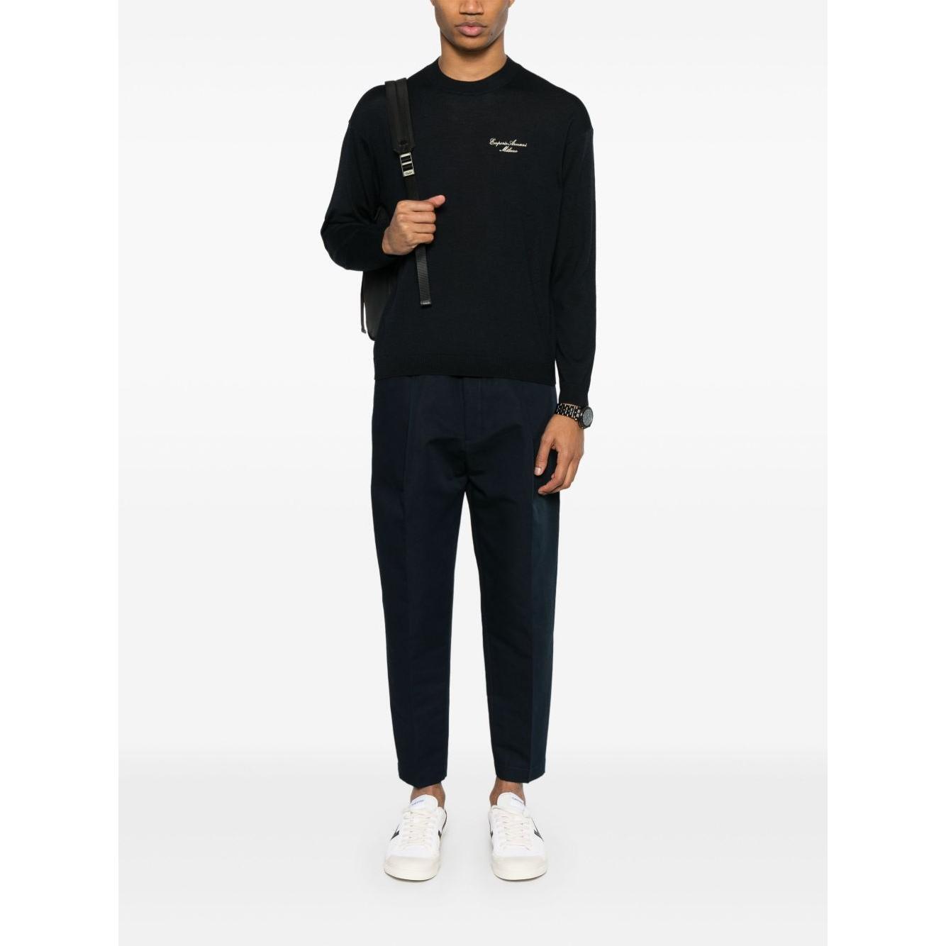 Emporio Armani Wool Blend Crewneck Sweater with Logo EM000903AF14698MB173-P25