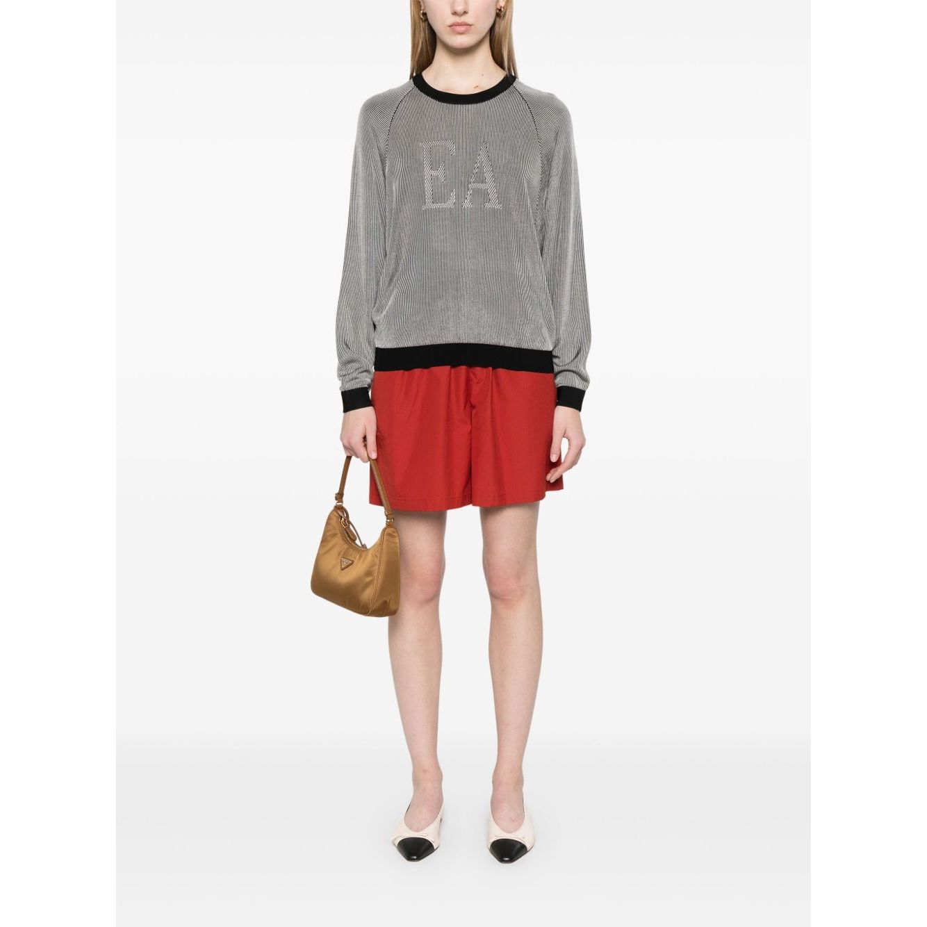 Emporio Armani Two-tone fisherman’s rib jumper with EA logo Topwear