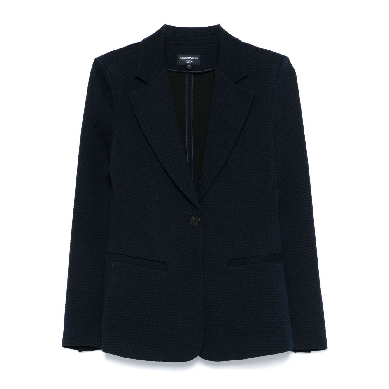 Emporio Armani Icon single-breasted blazer in an embossed jacquard knit jersey Jackets