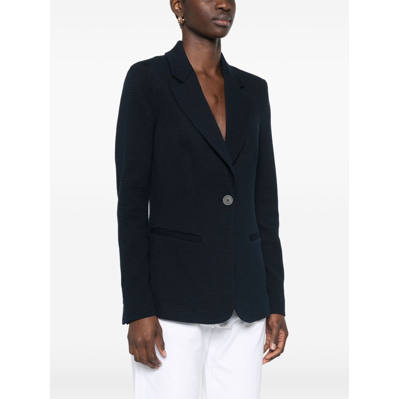 Emporio Armani Icon single-breasted blazer in an embossed jacquard knit jersey Jackets