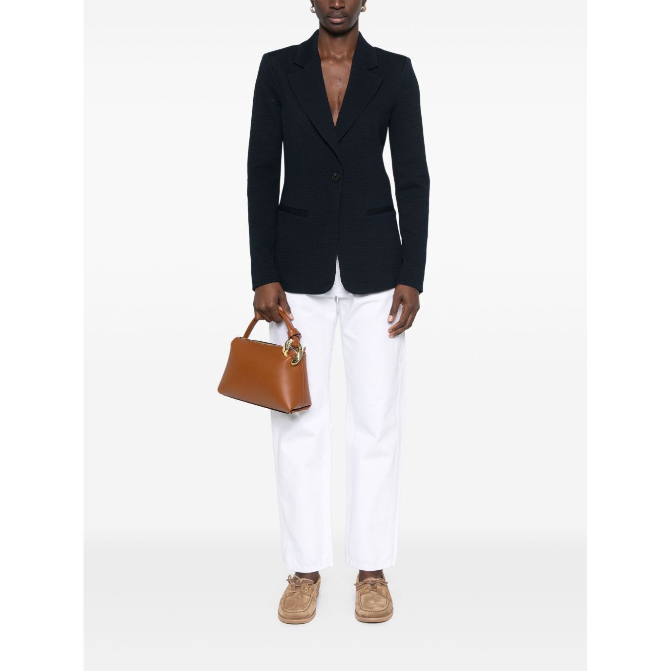 Emporio Armani Icon single-breasted blazer in an embossed jacquard knit jersey Jackets