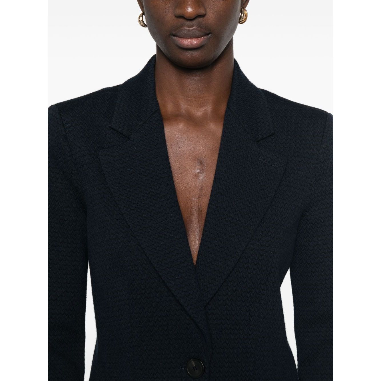 Emporio Armani Icon single-breasted blazer in an embossed jacquard knit jersey Jackets