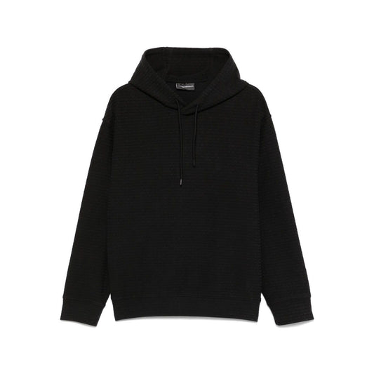 Emporio Armani logo embroidered hoodie Topwear