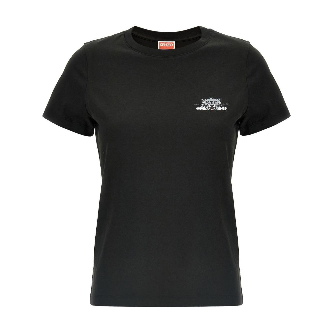 Kenzo T-shirts and Polos Black LDin,Spring - Summer 2025,Women,Women > Clothing,Women > Clothing > Topwear,Yes Eu FF52TS1694SO99J-P25