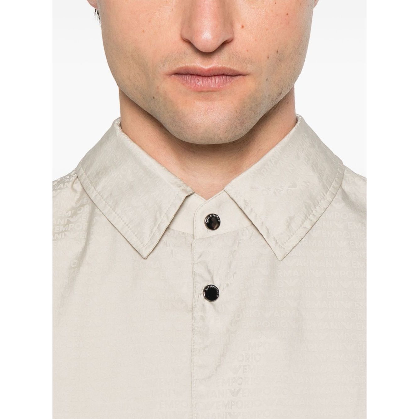 Emporio Armani Blouson with internal nylon bib jacquard all-over lettering