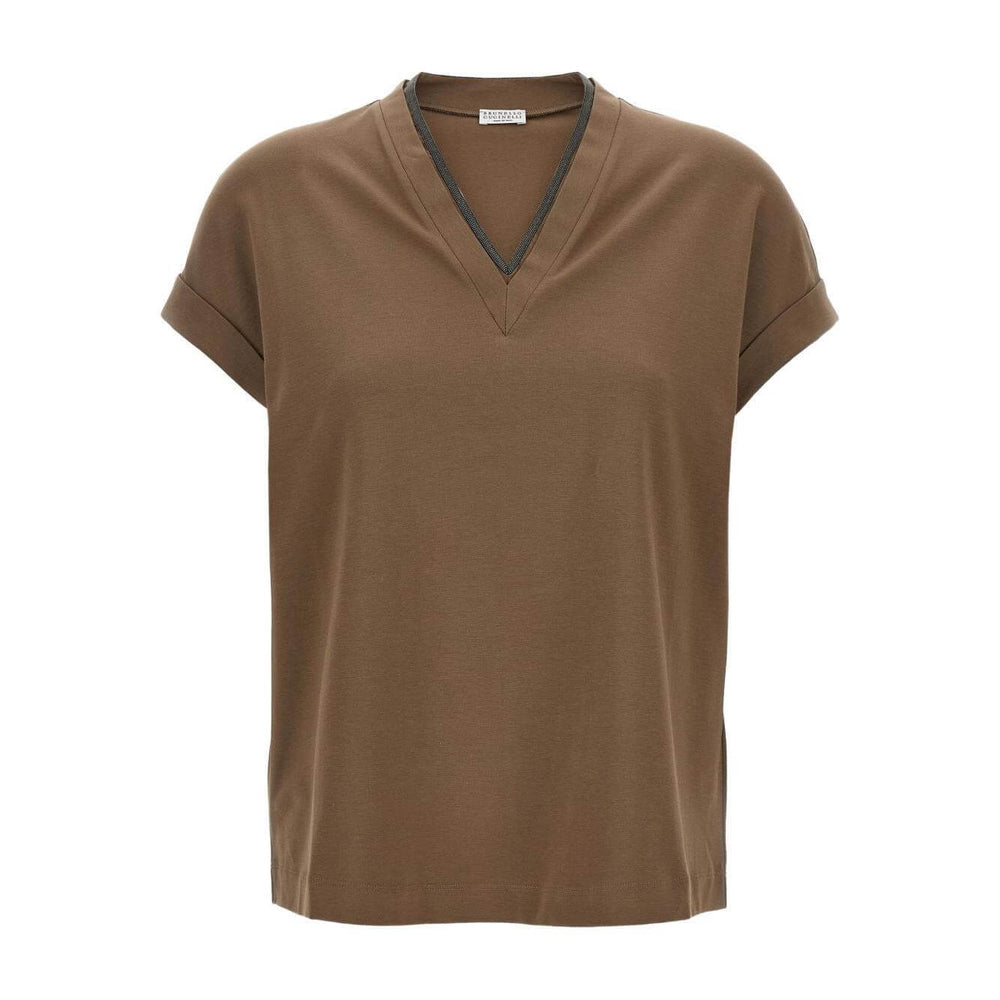 Brunello Cucinelli T-shirts and Polos Brown MPT18BD222C8705-AI25