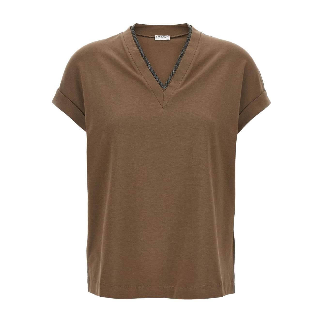 Brunello Cucinelli T-shirts and Polos Brown MPT18BD222C8705-AI25