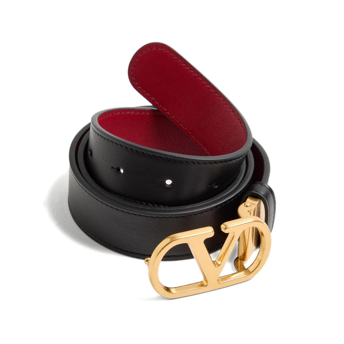 Valentino Garavani Vlogo Signature Reversible Belt In Shiny Calfskin 20mm WT0SQ3IYR43K-AI25