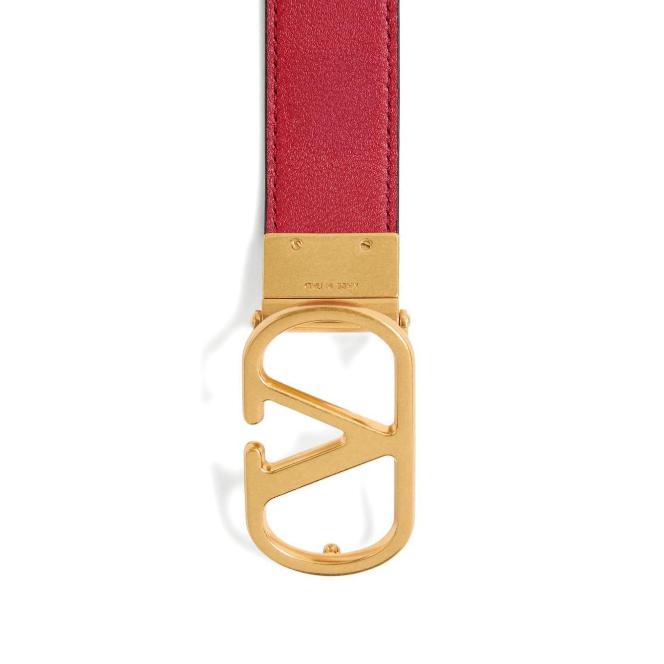 Valentino Garavani Vlogo Signature Reversible Belt In Shiny Calfskin 20mm WT0SQ3IYR43K-AI25
