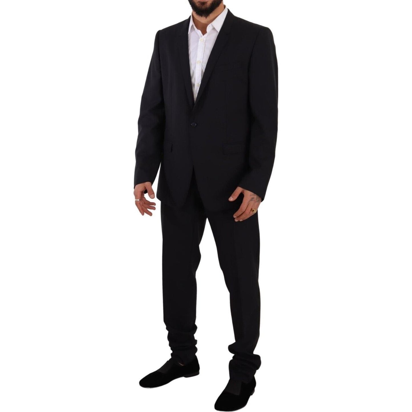 Dolce & Gabbana Blue GOLD Wool Single Breasted 2 Piece Suit KOS1930 - 56