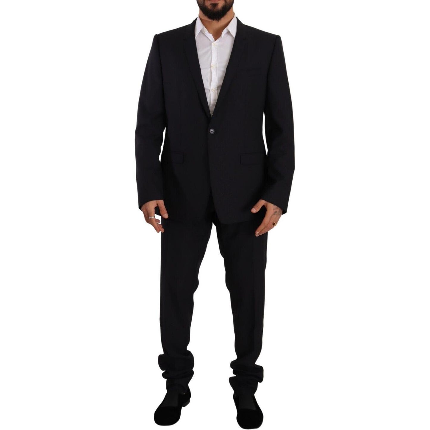 Dolce & Gabbana Blue GOLD Wool Single Breasted 2 Piece Suit KOS1930 - 56