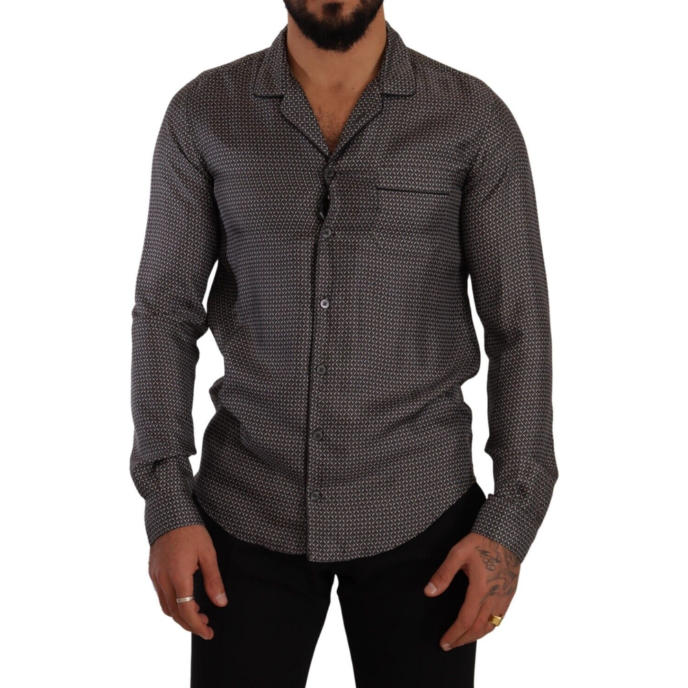 Dolce & Gabbana Gray Fantasy Pattern Pajama Top Mens Shirt TSH7666 - 4