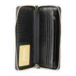 Michael Kors Jet Set Travel Large Black Pebble Leather Continental Wrist Wallet 27056