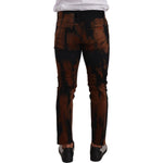 Dolce & Gabbana Black Brown Tie Dye Cotton Skinny Denim Jeans PAN72716 - 48