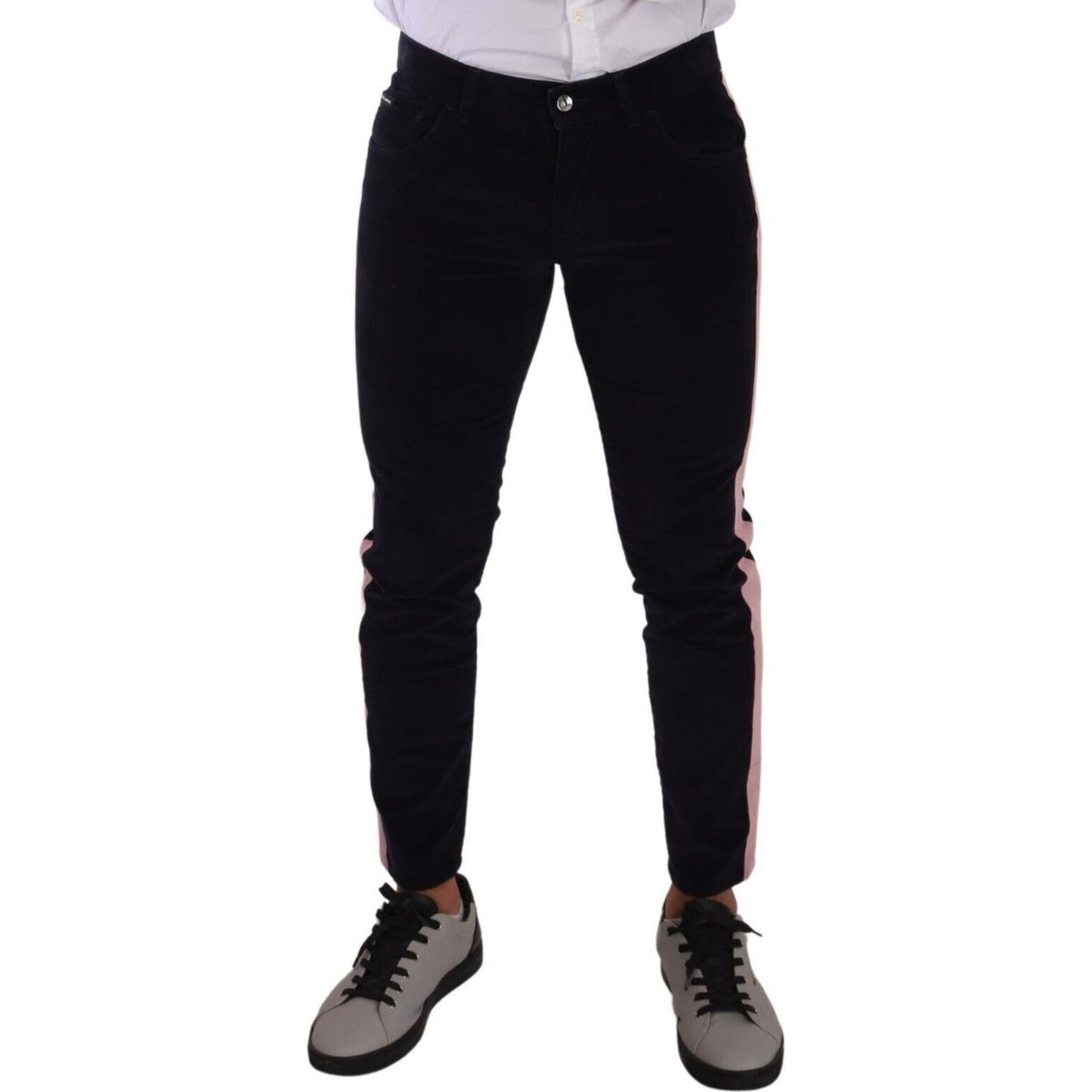 Dolce & Gabbana Blue Corduroy Cotton Stretch Skinny Jeans PAN72735 - 48