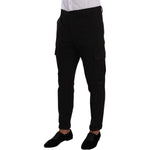 Dolce & Gabbana Black Viscose Cargo Skinny Men Trouser Pants PAN72768 - 54