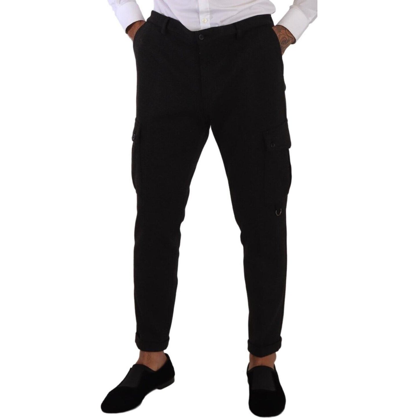 Dolce & Gabbana Black Viscose Cargo Skinny Men Trouser Pants PAN72768 - 54