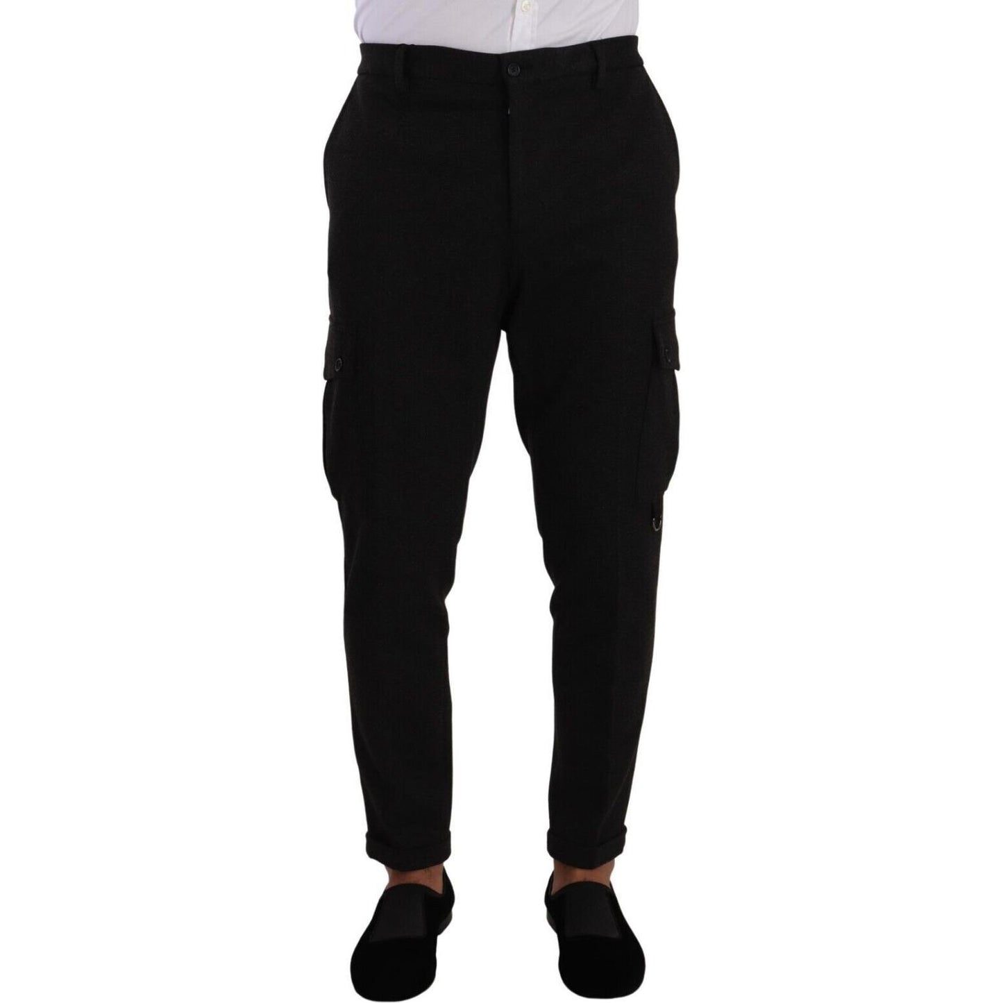 Dolce & Gabbana Black Viscose Cargo Skinny Men Trouser Pants PAN72768 - 54