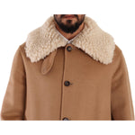 Dolce & Gabbana Beige Camel Skin Cashmere Shearling Overcoat Jacket JKT3246- 48