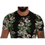 Dolce & Gabbana Black Floral Print Crewneck T-shirt TSH7486- 44