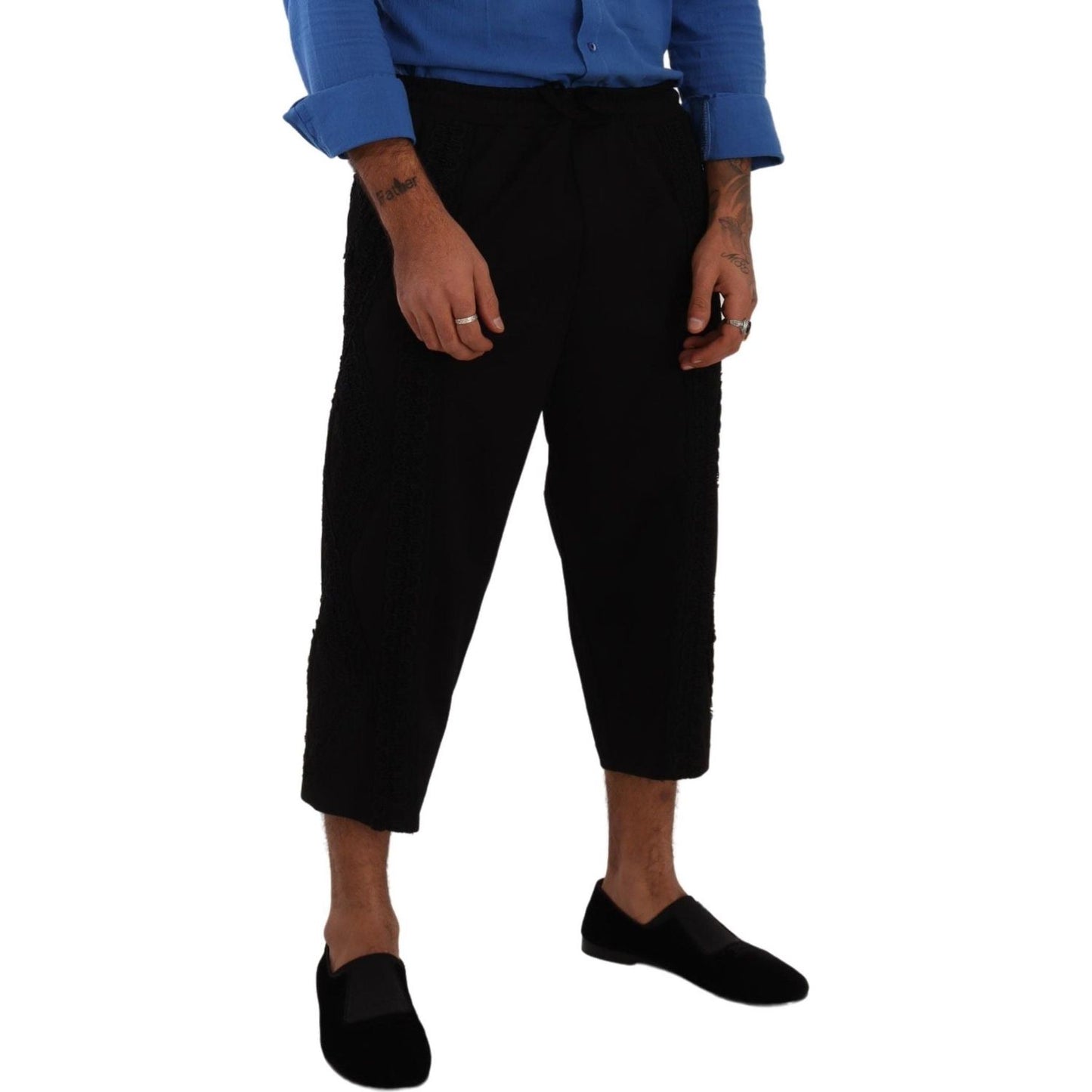 Dolce & Gabbana Black Cotton Torero Cropped Short Trouser Pants PAN72940 - 50
