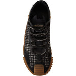 Dolce & Gabbana Black White Fabric Lace Up NS1 Sneakers MV4439- 39