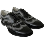 Dolce & Gabbana Black Leather Derby Formal White Lace Shoes MV3002- 44