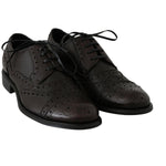 Dolce & Gabbana Brown Leather Wingtip Derby Formal Shoes MV3905- 39