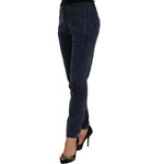 Peserico Elegant Tapered Cotton Blend Pants Peserico Dark Slate Gray